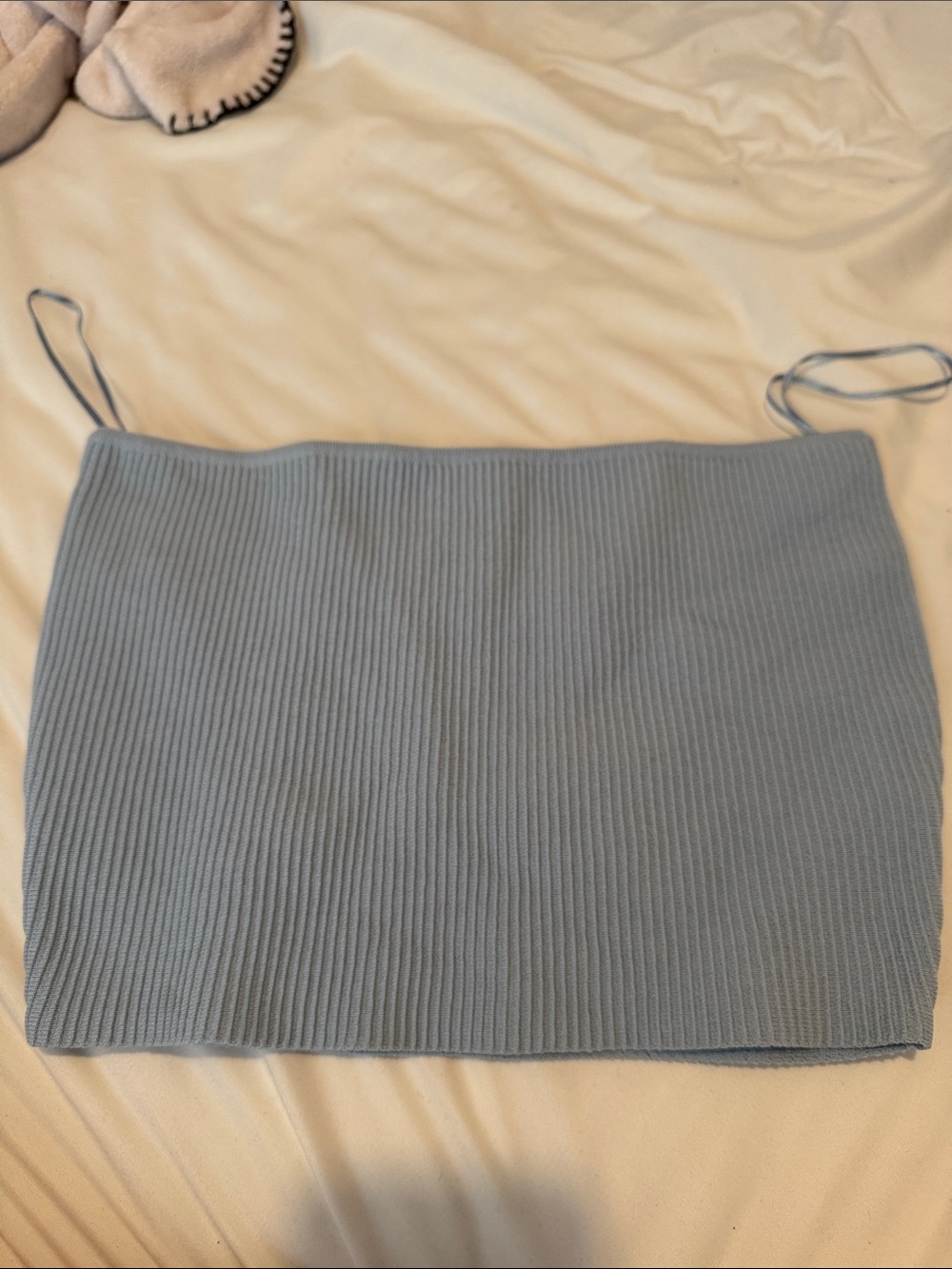 Ribbed Light Blue ribbed Tube top